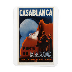 Casablanca Vintage Travel Poster Magneet