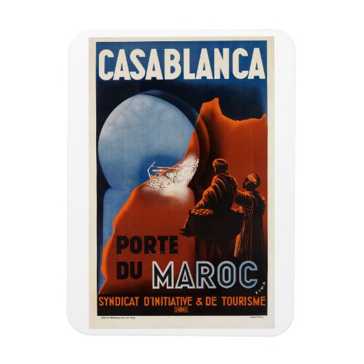Casablanca Vintage Travel Poster Magneet (Verticaal)