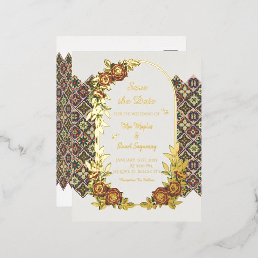 Casamiento De Mia&Stuart Folie Uitnodiging Briefka (Voorkant / Achterkant)