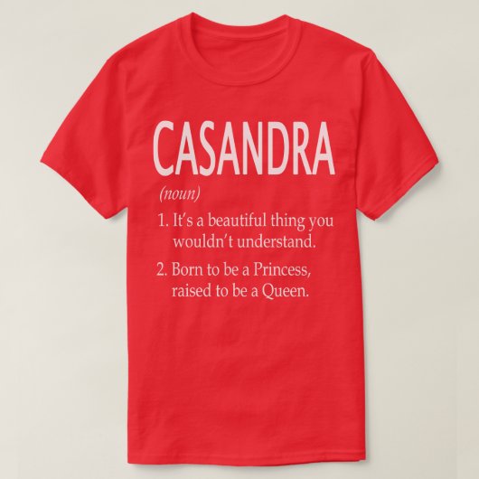 Casandra Naam Gift T-shirt (Design voorkant)