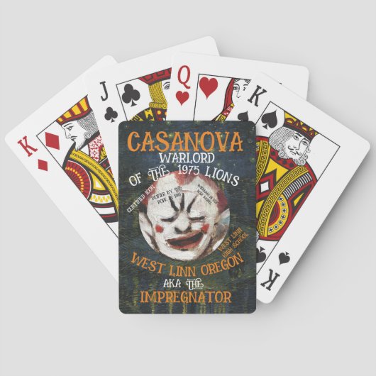CASANOVA OORLOGSHER MORES WEST LINN OREGON NL POKERKAARTEN (Achterkant)