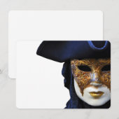 Casanova Venice Carnaval Theater Mask Invitation Kaart (Voorkant / Achterkant)