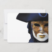 Casanova Venice Carnaval Theater Mask Invitation Kaart (Voorkant)