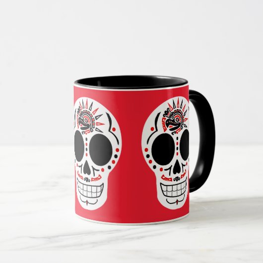 CasaQ Aztec Eagle Calavera Coffee Mok (Voorkant rechts)