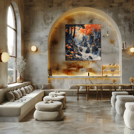 Cascada Mística en el Bosque Surrealista Perfect Poster