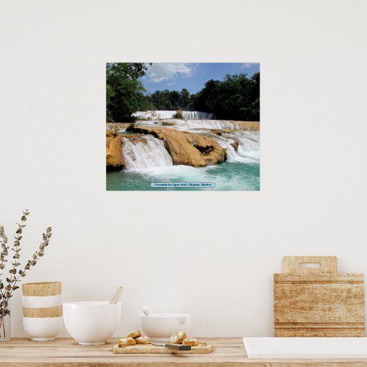 Cascadas de Agua Azul, Chiapas, Mexico Poster (Keuken)