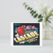 Cascade Apple Label (blauw) - Cashmere, WA Briefkaart (Staand voorkant)