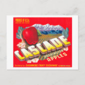 Cascade Apple Label (rood) - Cashmere, WA Briefkaart (Voorkant)