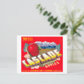 Cascade Apple Label (rood) - Cashmere, WA Briefkaart (Staand voorkant)