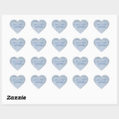 Cascade Blue Save the Date Wedding Hart Sticker (Vel)