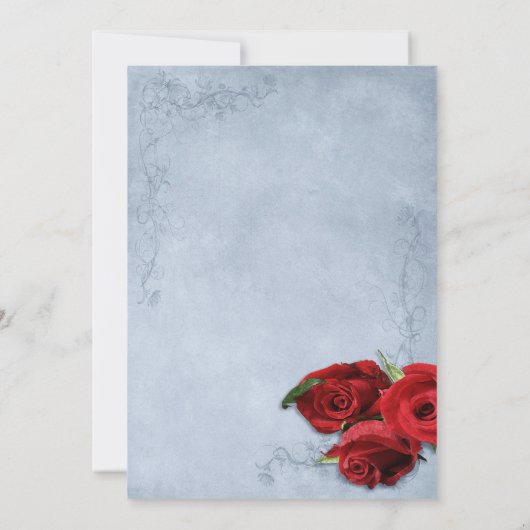  Cascade Blue Wedding Kaart (Achterkant)