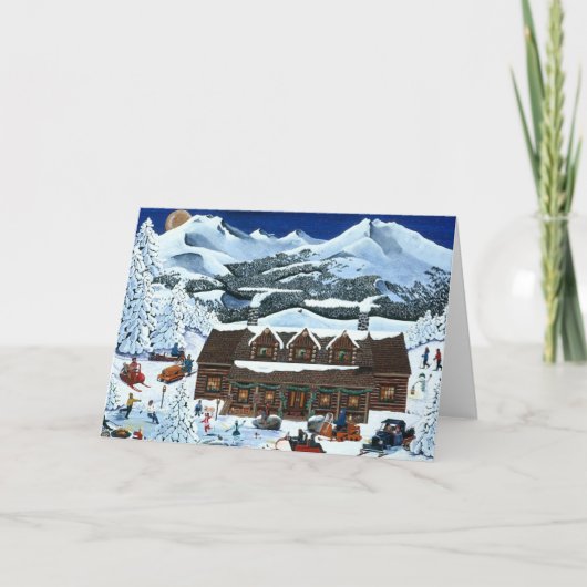 Cascade Cabin Holiday Feestdagen Kaart (Voorkant)