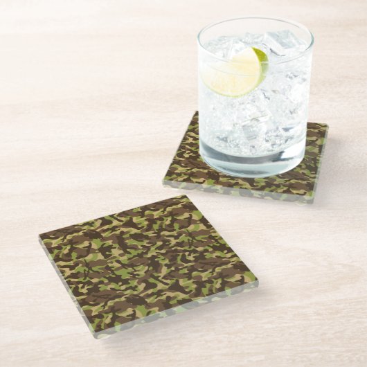 Cascade Camouflage Glazen Onderzetter (Schuin)
