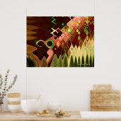 Cascade Cool Abstract Fine Art Fractal Poster (Keuken)