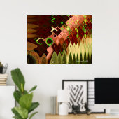 Cascade Cool Abstract Fine Art Fractal Poster (Thuiskantoor)