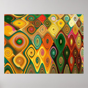 Cascade Cool Abstract Fine Art Fractal Poster