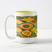 Cascade Cool Abstract Fine Art Fractal Tweekleurige Koffiemok (Links)