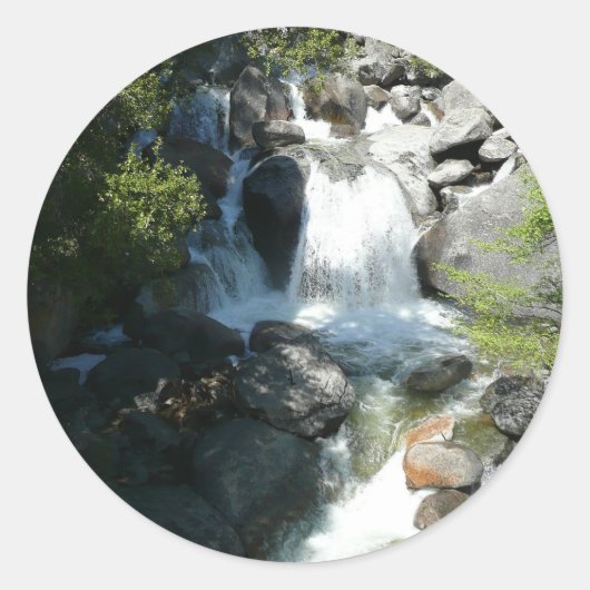 Cascade Falls in Yosemite National Park Ronde Sticker (Voorkant)
