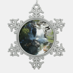 Cascade Falls in Yosemite National Park Tin Sneeuwvlok Ornament