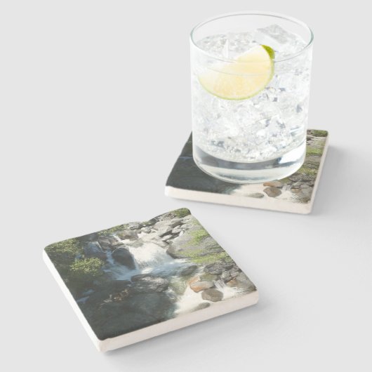 Cascade-Herfsten in het Nationaal Park Yosemite Stenen Onderzetter (Zijkant)