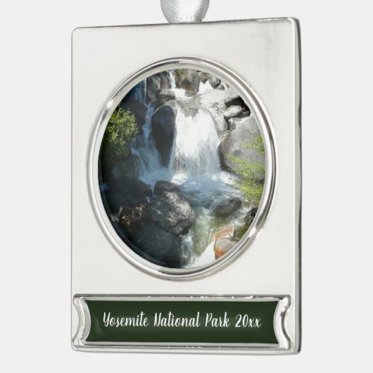 Cascade-Herfsten in het Nationaal Park Yosemite Verzilverd Banner Ornament (Links)