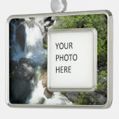 Cascade-Herfsten in het Nationaal Park Yosemite Verzilverd Omlijst Ornament (Links)