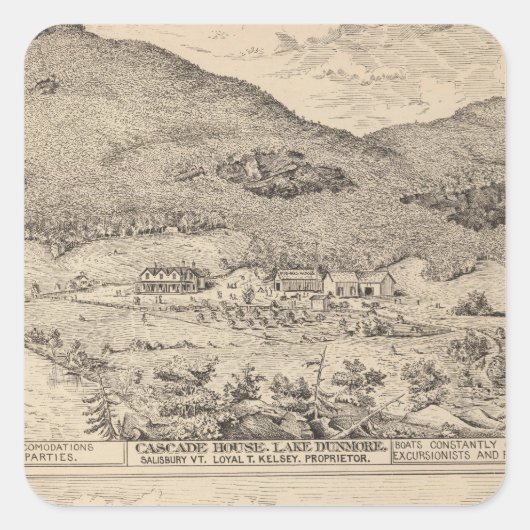 Cascade House in Lake Dunmore Vierkante Sticker (Voorkant)