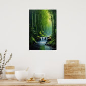 Cascade in Emerald Grove Poster (Keuken)