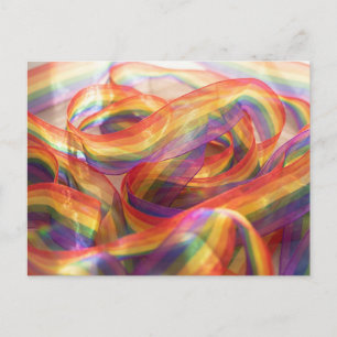 Cascade linten regenboog lint. ansichtkaart briefkaart