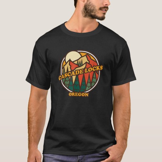  Cascade Locks Oregon Mountain Hiking Souve T-shirt (Voorkant)