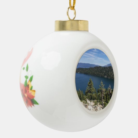 Cascade-meer in het zuidmeer van Tahoe Keramische Bal Ornament (Links)