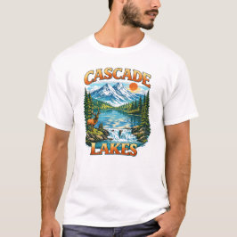 Cascade Meren Berg Natuur Landschap Design T-shirt
