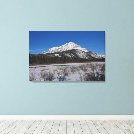Cascade Mountain Canada Canvas Print (Insitu (Houten vloer))