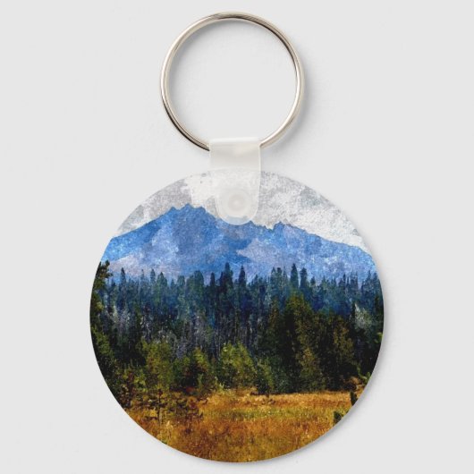 Cascade Mountains Meadow, Oregon Sleutelhanger (Voorkant)