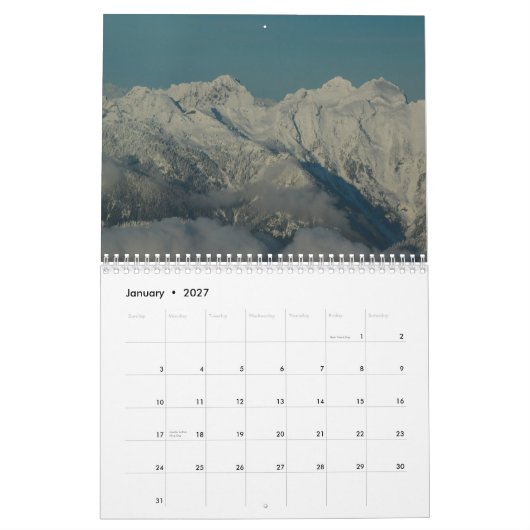 Cascade Mountains - staat Washington Kalender (Jan 2027)