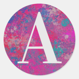 Cascade of Color Red, Pink and Blues Ronde Sticker