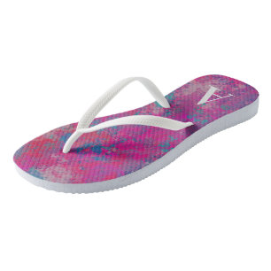 Cascade of Color Red, Pink and Blues Teenslippers