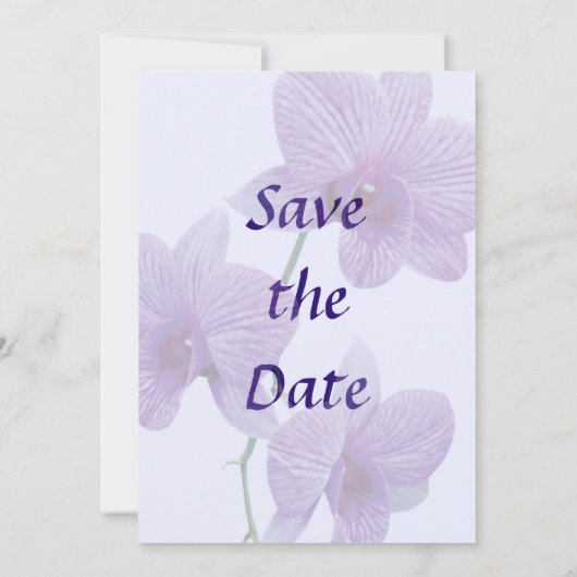 Cascade of Paarse Orchids Save the Date (Achterkant)