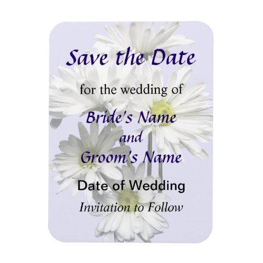 Cascade of White Daisies Save the Date Magneet (Verticaal)