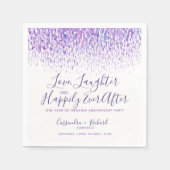 Cascade paars één jaar op een huwelijksfeest servet (Voorkant)