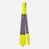 Cascade Peacock Blue en heldergeel Stropdas (Voorkant)