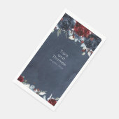 Cascade Pioen Burgundy Navy Trouw Servet (Hoek)