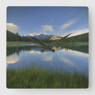 Cascade Ponds, Alberta Canada Vierkante Klok