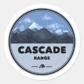 Cascade Range Camping Ronde Sticker (Voorkant)