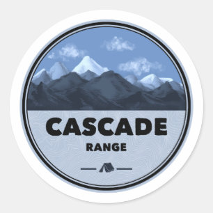 Cascade Range Camping Ronde Sticker