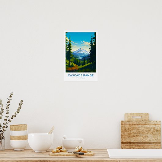 Cascade Range Noord-Amerika Reisprint Poster (Keuken)