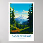 Cascade Range Noord-Amerika Reisprint Poster (Voorkant)