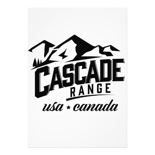 Cascade Range USA Canada logo. Foto Afdruk (Voorkant)