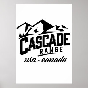 Cascade Range USA Canada logo. Poster