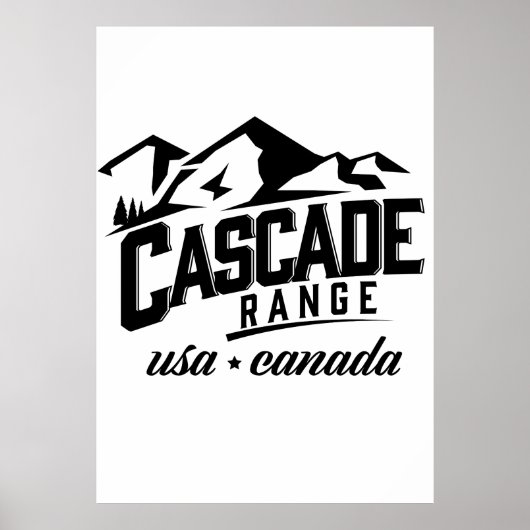 Cascade Range USA Canada logo. Poster (Voorkant)